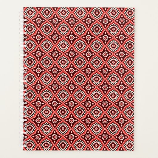 幾何学的レトロフローラルパターン プランナー手帳 (正面)