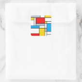 幾何学的レトロモンドリアンスタイル色合成 スクエアシール (バッグ)