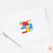 幾何学的レトロモンドリアンスタイル色合成 スクエアシール (封筒)