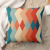 幾何学的レトロ数々の色の三角形パターン クッション (ブランケット)
