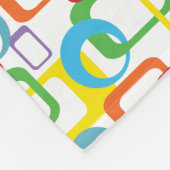 幾何学的レトロ数々の色パターン フリースブランケット (角)