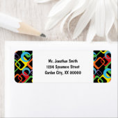 幾何学的レトロ数々の色パターン ラベル (インサイチュ)