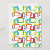 幾何学的レトロ数々の色パターン 招待状 (正面)