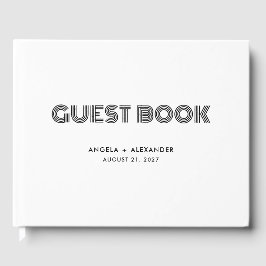 幾何学的レトロ結婚アールデコ ゲストブック