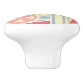 幾何学的レトロ1950年代ミッドセンチュリーモダンピンク セラミックノブ (側面)