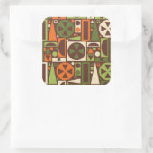 幾何学的レトロ50年代半モダン世紀抽象芸術 スクエアシール (バッグ)