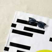 幾何学的レモンシトラスプラント ビーチタオル (インサイチュ)