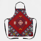 幾何学的ヴィンテージクラシックかわいいスタイリッシュカラフル エプロン (正面)