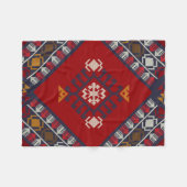 幾何学的ヴィンテージクラシックかわいいスタイリッシュカラフル フリースブランケット (正面(横))