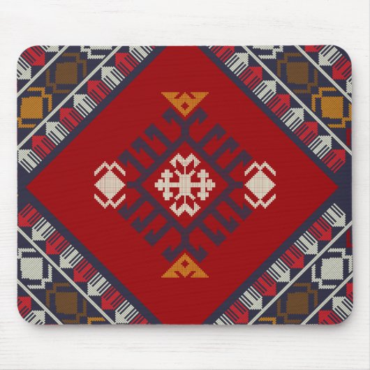 幾何学的ヴィンテージクラシックかわいいスタイリッシュカラフル マウスパッド (正面)