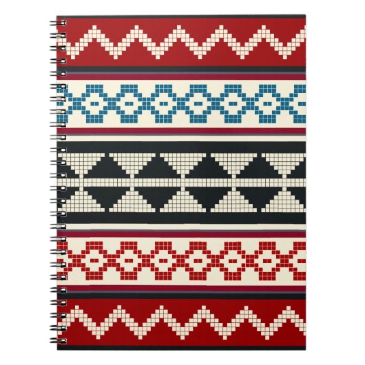 幾何学的ヴィンテージクラシックかわいいトレンディーカラフル ノートブック (正面)