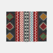 幾何学的ヴィンテージクラシックかわいいトレンディーカラフル フリースブランケット (正面(横))