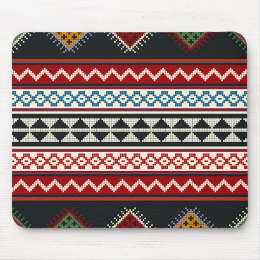 幾何学的ヴィンテージクラシックかわいいトレンディーカラフル マウスパッド (正面)