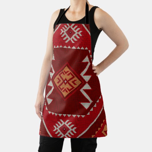 幾何学的ヴィンテージクラシックカラフル-トレンディーファッション エプロン (インサイチュ)