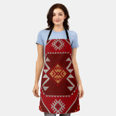 幾何学的ヴィンテージクラシックカラフル-トレンディーファッション エプロン (着用した状態)