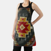 幾何学的ヴィンテージクラシックカラフル-ファッションかわいい エプロン (インサイチュ)