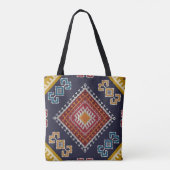 幾何学的ヴィンテージクラシックファッション-トレンディーカラフル トートバッグ (裏面)