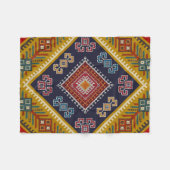 幾何学的ヴィンテージクラシックファッション-トレンディーカラフル フリースブランケット (正面(横))