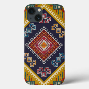 幾何学的ヴィンテージクラシックファッション-トレンディーカラフル iPhone 13ケース