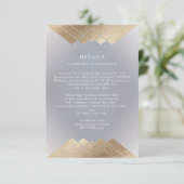 幾何学的ヴィンテージグレーゴールド結婚フォイルの詳細 エンクロージャーカード (スタンド正面)