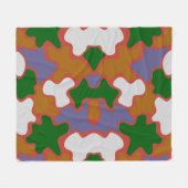 幾何学的ヴィンテージストリートウェア フリースブランケット (正面(横))