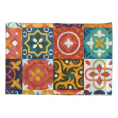 幾何学的ヴィンテージタイル華美パターン 枕カバー (裏面)