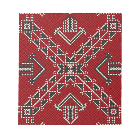 幾何学的ヴィンテージファッションかわいいトレンディークラシック ノートパッド (正面)