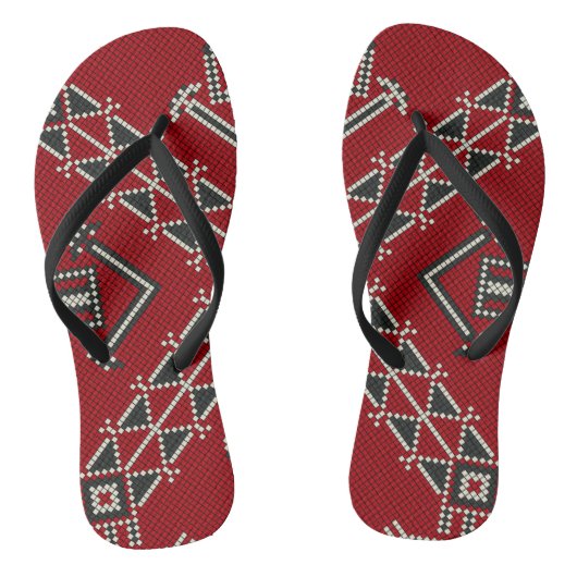 幾何学的ヴィンテージファッションかわいいトレンディークラシック ビーチサンダル (ソール)