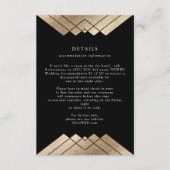 幾何学的ヴィンテージブラックゴールド結婚フォイルの詳細 エンクロージャーカード (正面)