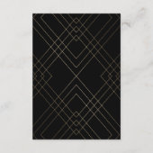 幾何学的ヴィンテージブラックゴールド結婚フォイルの詳細 エンクロージャーカード (裏面)