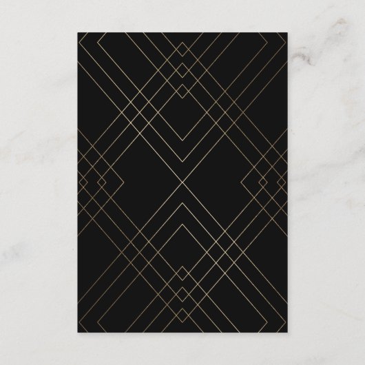 幾何学的ヴィンテージブラックゴールド結婚フォイルの詳細 エンクロージャーカード (裏面)