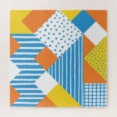 幾何学的ヴィンテージ抽象芸術背景デザイン ジグソーパズル (横)