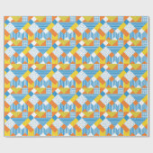 幾何学的ヴィンテージ抽象芸術背景デザイン ラッピングペーパー (フラット)