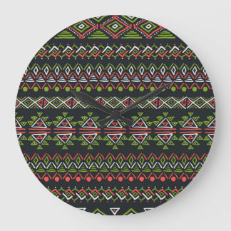 幾何学的ヴィンテージ：シームレスなパターンセット。 ラージ壁時計