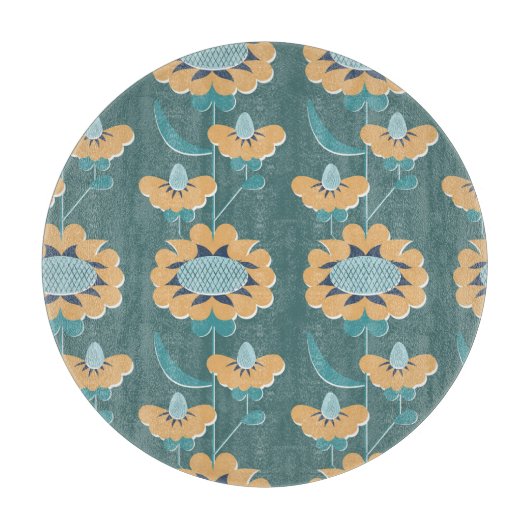 幾何学的ヴィンテージ:テキスタイル航海のモチーフ カッティングボード (正面)