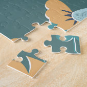 幾何学的ヴィンテージ：テキスタイル航海のモチーフ ジグソーパズル (側面)