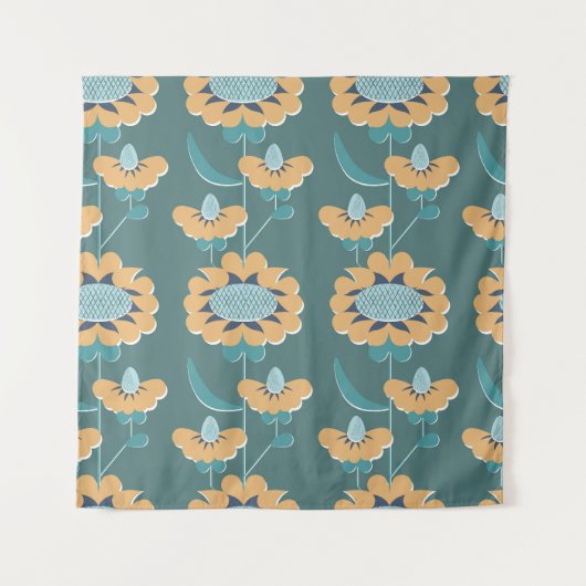 幾何学的ヴィンテージ:テキスタイル航海のモチーフ タペストリー (正面)