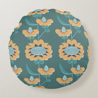 幾何学的ヴィンテージ：テキスタイル航海のモチーフ ラウンドクッション