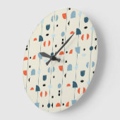 幾何学的ヴィンテージ:世紀半ばのシームレスなパターン。 ラージ壁時計 (傾斜)