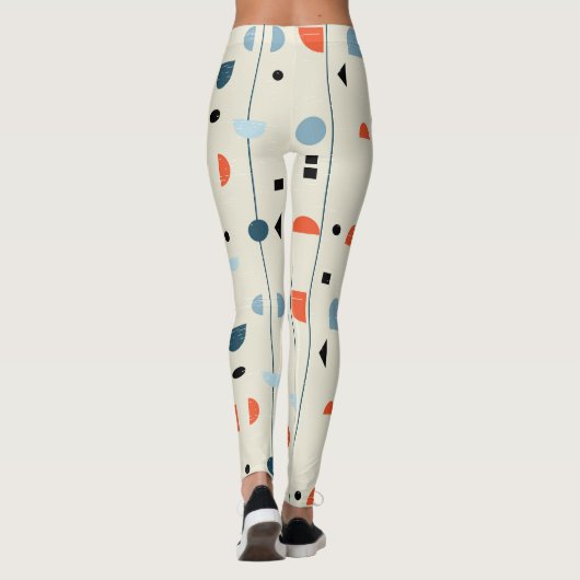 幾何学的ヴィンテージ:世紀半ばのシームレスなパターン。 レギンス (裏面)