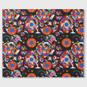 幾何学的万華鏡のように千変万化するパターンフェスティバルカーニバルギフト ラッピングペーパー (フラット)