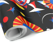 幾何学的万華鏡のように千変万化するパターンフェスティバルカーニバルギフト ラッピングペーパー (ロールコーナー)