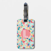 幾何学的万華鏡のように千変万化するパターンY2Kパターン ラゲッジタグ (裏面縦)