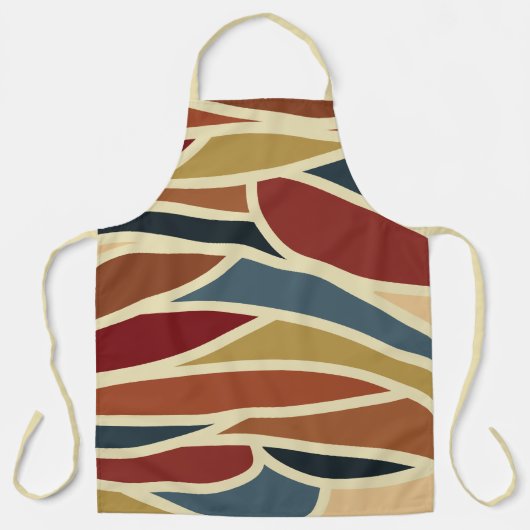 幾何学的不透明ステンドグラススタイルデザイン エプロン (正面)