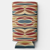 幾何学的不透明ステンドグラススタイルデザイン スリム缶クーラー (裏面)