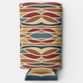 幾何学的不透明ステンドグラススタイルデザイン スリム缶クーラー (正面)