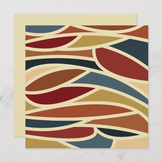 幾何学的不透明ステンドグラススタイルデザイン ノートカード (正面/裏面)