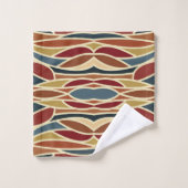 幾何学的不透明ステンドグラススタイルデザイン バスタオルセット (ウォッシュタオル)