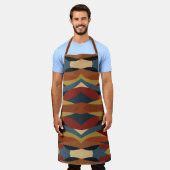 幾何学的不透明ステンドグラススタイル抽象芸術 エプロン (着用した状態)