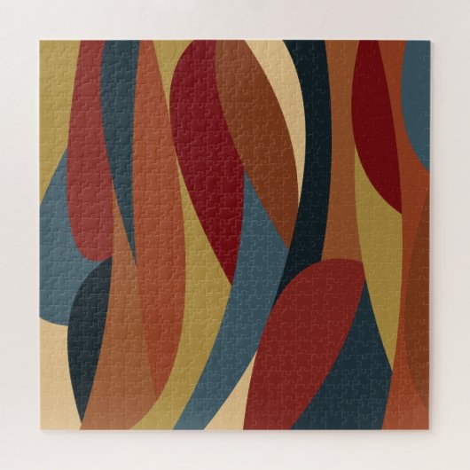 幾何学的不透明ステンドグラススタイル抽象芸術 ジグソーパズル (横)